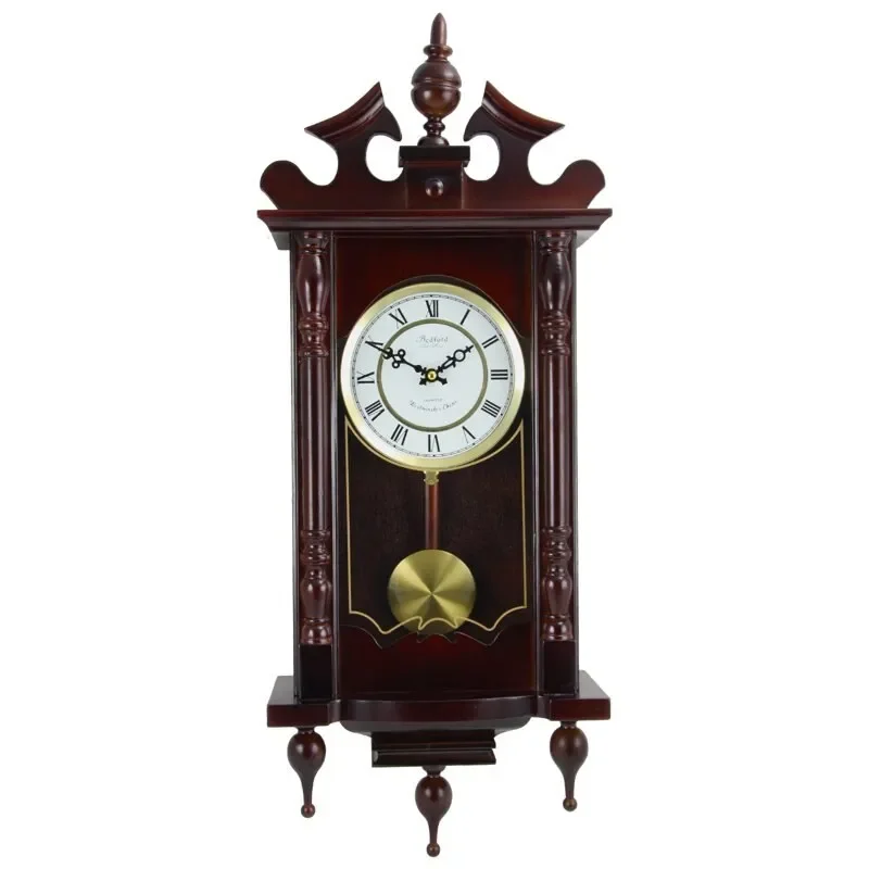 Bedford Clock Collection Classic 31" Chiming Wall Clock With Roman Numerals And A Swinging Pendulum in a Cherry Oak Finish
Bedford Clock Collection Classic 31" Chiming Wall Clock With Roman Numerals And A Swinging Pendulum in a Cherry Oak Finish