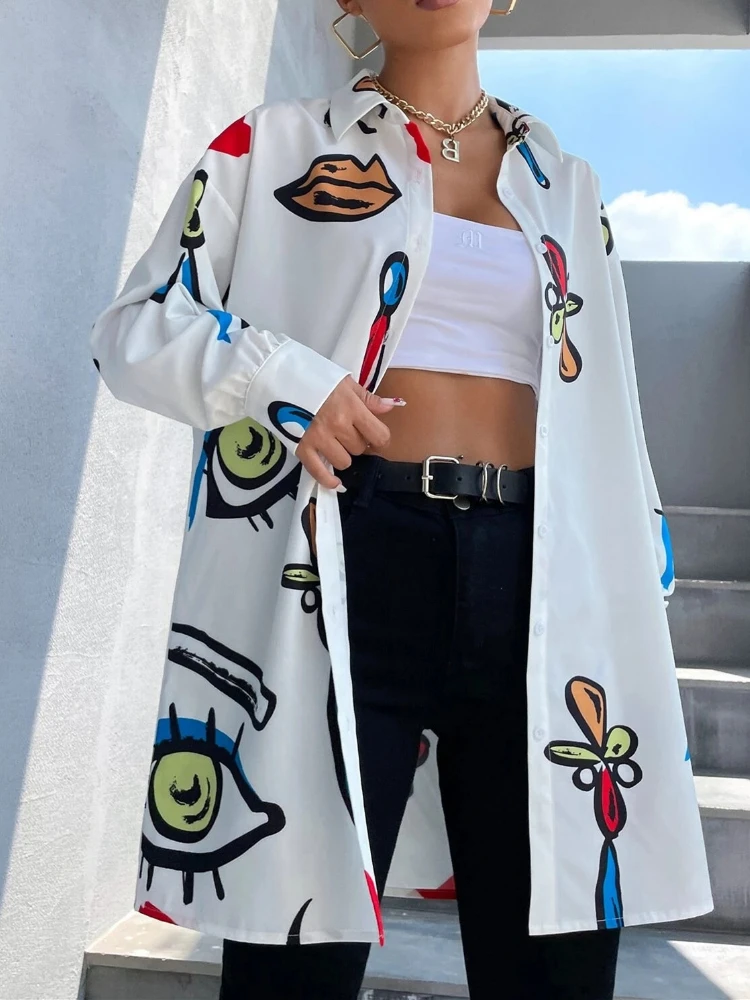 Women White Loose Mid-length Button Long Sleeve Shirt Autumn Korean Fashion Purple Casual Harajuku Blouses Ladies Tops Wholesale
Women White Loose Mid-length Button Long Sleeve Shirt Autumn Korean Fashion Purple Casual Harajuku Blouses Ladies Tops Wholesale