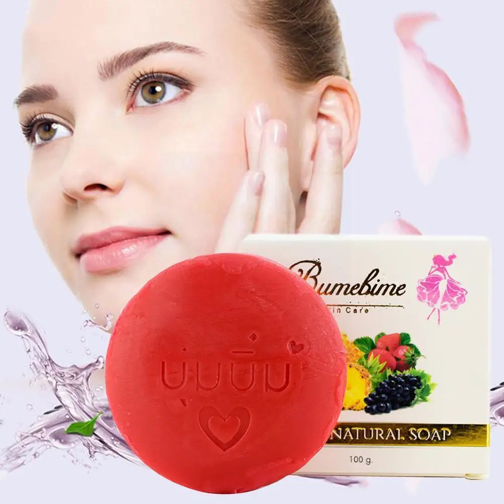 

Natural Handmade Whitening Soap Fruits Extract Whitening Thailand Genuine Bright Bumebime Skin White Reduce Spot Fast X6f7