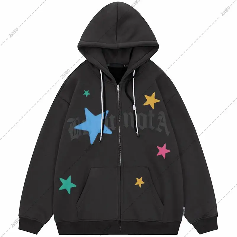 Women Vintage Star Print Hoodies Korean Casual Zip Up Long Sleeve Loose Jacket Coats Harajuku Hooded Sweatshirts Y2k Streetwear
Women Vintage Star Print Hoodies Korean Casual Zip Up Long Sleeve Loose Jacket Coats Harajuku Hooded Sweatshirts Y2k Streetwear