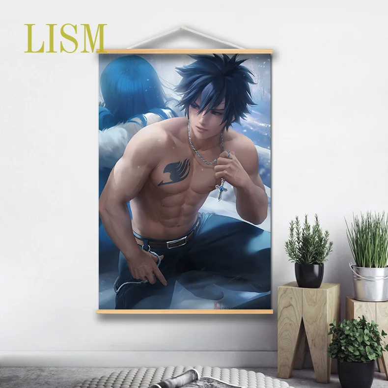 Fairy Tail Gray Fullbuster Anime manga wall Poster solid wood hanging scroll with canvas painting
Fairy Tail Gray Fullbuster Anime manga wall Poster solid wood hanging scroll with canvas painting