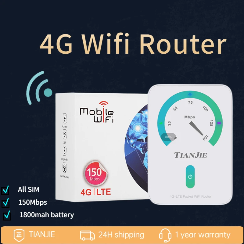 

Universal 4G LTE Router Unlocked 2.4G Wireless Wifi Portable Modem Mini Outdoor Hotspot Pocket Mifi 150mbps With Sim Card Slot