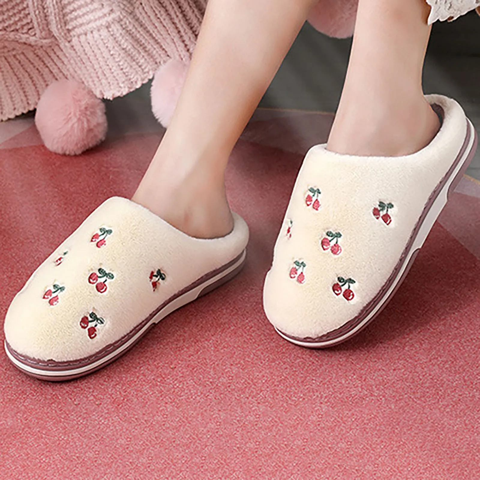 

Women Winter Home Slippers Cartoon Nonslip Soft Winter Warm House Spa Slippers Indoor Bedroom Cute Soft Plush House Slippers