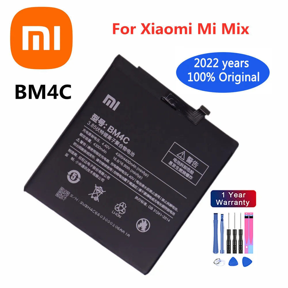 2022 год, 100% оригинальный аккумулятор Xiao Mi BM4C для Xiaomi Mi Mix 1 Mix1 4400 мАч, сменная батарея для телефона + Инструменты
2022 год, 100% оригинальный аккумулятор Xiao Mi BM4C для Xiaomi Mi Mix 1 Mix1 4400 мАч, сменная батарея для телефона + Инструменты