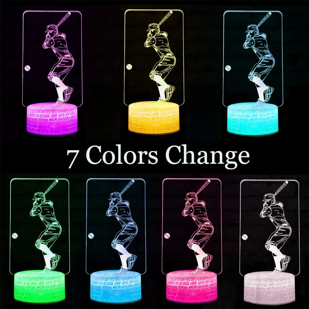 Baseball Boy's Gift Led Desk Lamp Creative Night Light RGB Color Changing USB/Battery Powered for Bedroom,Party
Baseball Boy's Gift Led Desk Lamp Creative Night Light RGB Color Changing USB/Battery Powered for Bedroom,Party