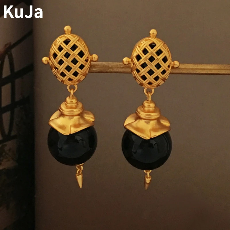 Modern Jewelry 925 Silver Needle Black Glass Bead Earrings Individuality Vintage Popular Design For Women Ear Accessories
Modern Jewelry 925 Silver Needle Black Glass Bead Earrings Individuality Vintage Popular Design For Women Ear Accessories