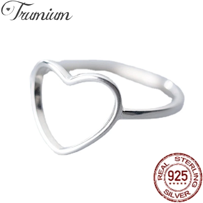 Trumium 100% 925 Sterling Silver Minimalist Rings For Women Heart Finger Jewelry Wedding Engagement Bands Valentine's Day Gift
Trumium 100% 925 Sterling Silver Minimalist Rings For Women Heart Finger Jewelry Wedding Engagement Bands Valentine's Day Gift