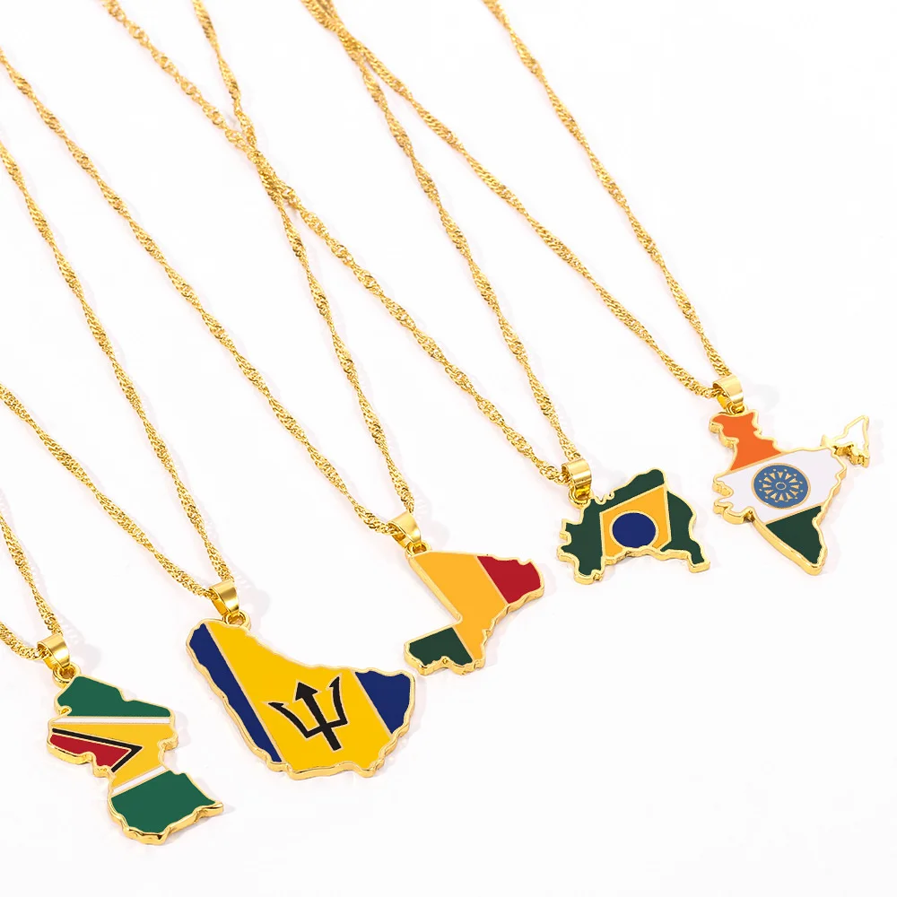 1 PC Fashion Irregular National Flag Pendant Necklace for Men Women Brazil India Vincent Map Charm Chain Necklace Jewelry Gift 
1 PC Fashion Irregular National Flag Pendant Necklace for Men Women Brazil India Vincent Map Charm Chain Necklace Jewelry Gift