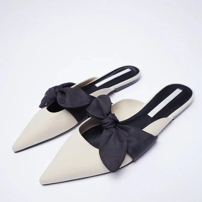 Shoes for Women Sandals 2022 New Flat Pointed-toe Low-heeled Slippers Half-drag Beige Bow Temperament Muller Shoes Woman
Shoes for Women Sandals 2022 New Flat Pointed-toe Low-heeled Slippers Half-drag Beige Bow Temperament Muller Shoes Woman