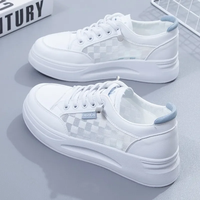 Кроссовки женские сетчатые, повседневная обувь на платформе, кружевные дышащие, плоская подошва, белые, лето 2023
Кроссовки женские сетчатые, повседневная обувь на платформе, кружевные дышащие, плоская подошва, белые, лето 2023