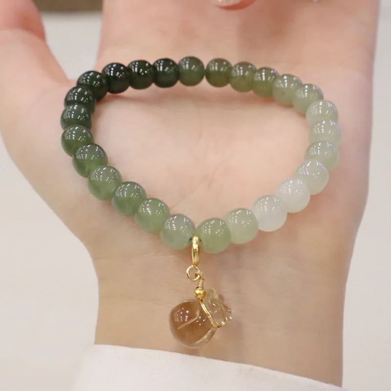 

Ruifan Luxury Purse Bag Lemon Quartz Natural Gradient Green Hetian Jade Beaded Bracelets for Women Fine Jewelry Gifts YBR680