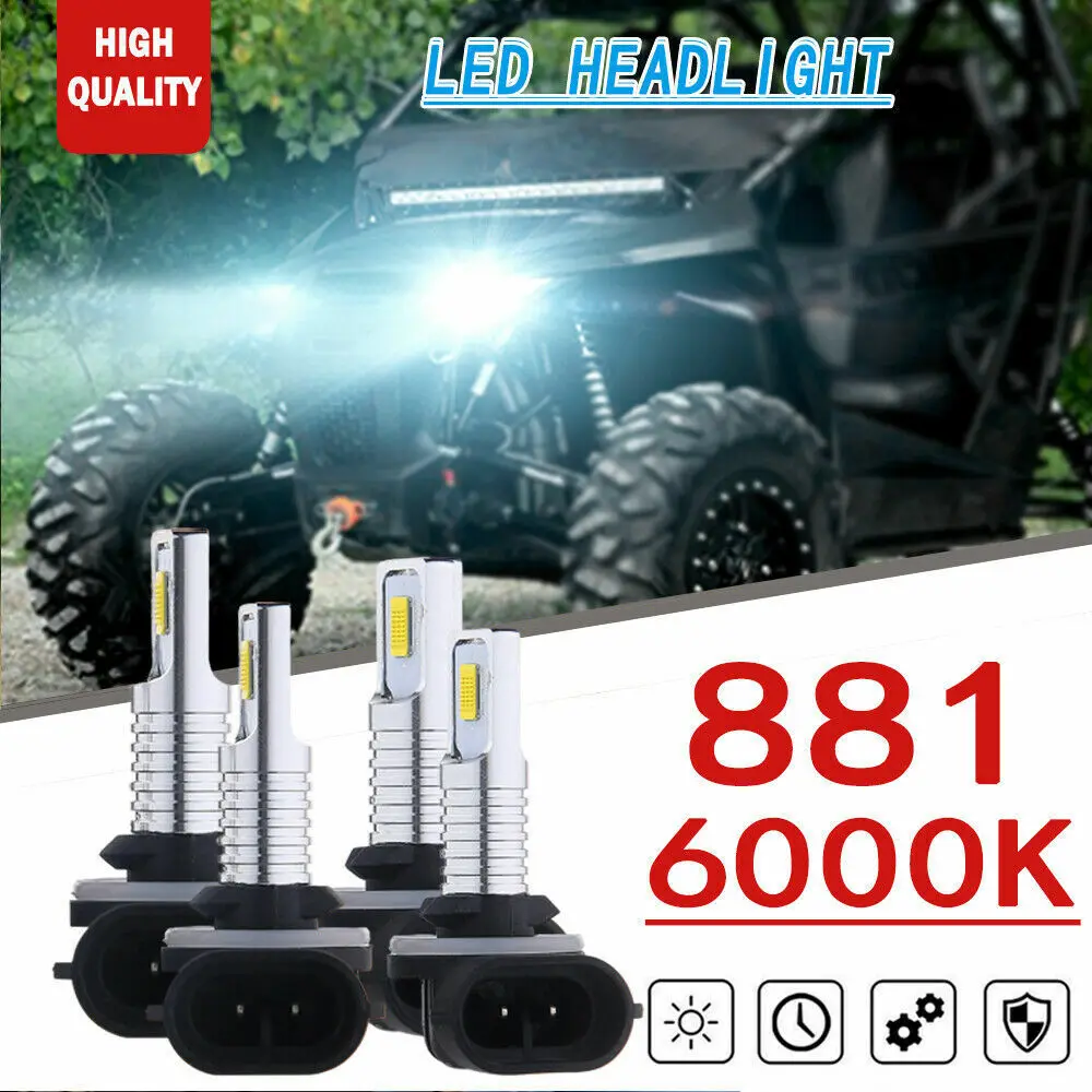

4x Headlight HI/Lo Beam LED Light Bulbs 6000k For ARCTIC CAT 1000 10-2015