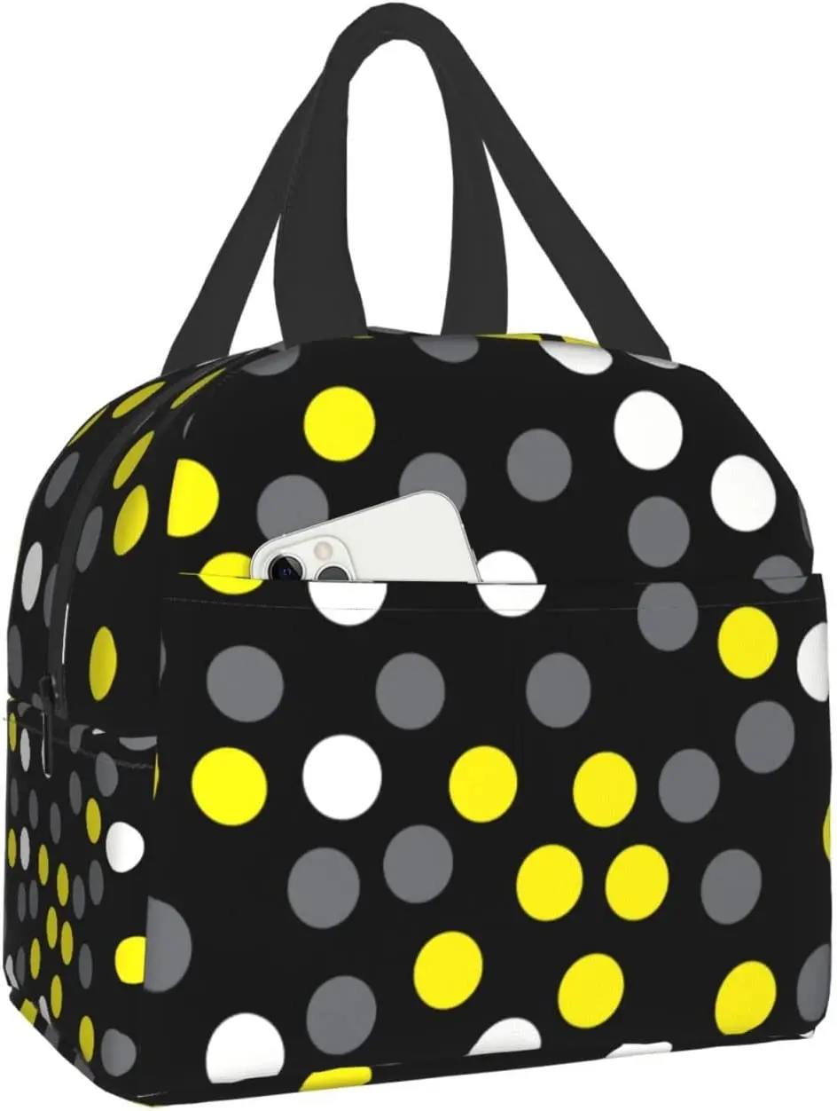 Yellow White Black Polka Dot Lunch Bag for Men Women Kids Portable Insulated Tote Bento Box Bags Reusable Cooler Picnic Package
Yellow White Black Polka Dot Lunch Bag for Men Women Kids Portable Insulated Tote Bento Box Bags Reusable Cooler Picnic Package