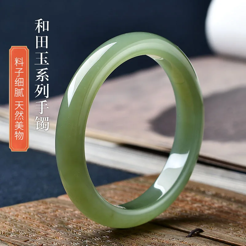 

Natural Lake Green Jade Bangle Women Healing Gemstone Fine Jewelry Genuine Grade A Hetian Jades Nephrite Bangles Bracelets