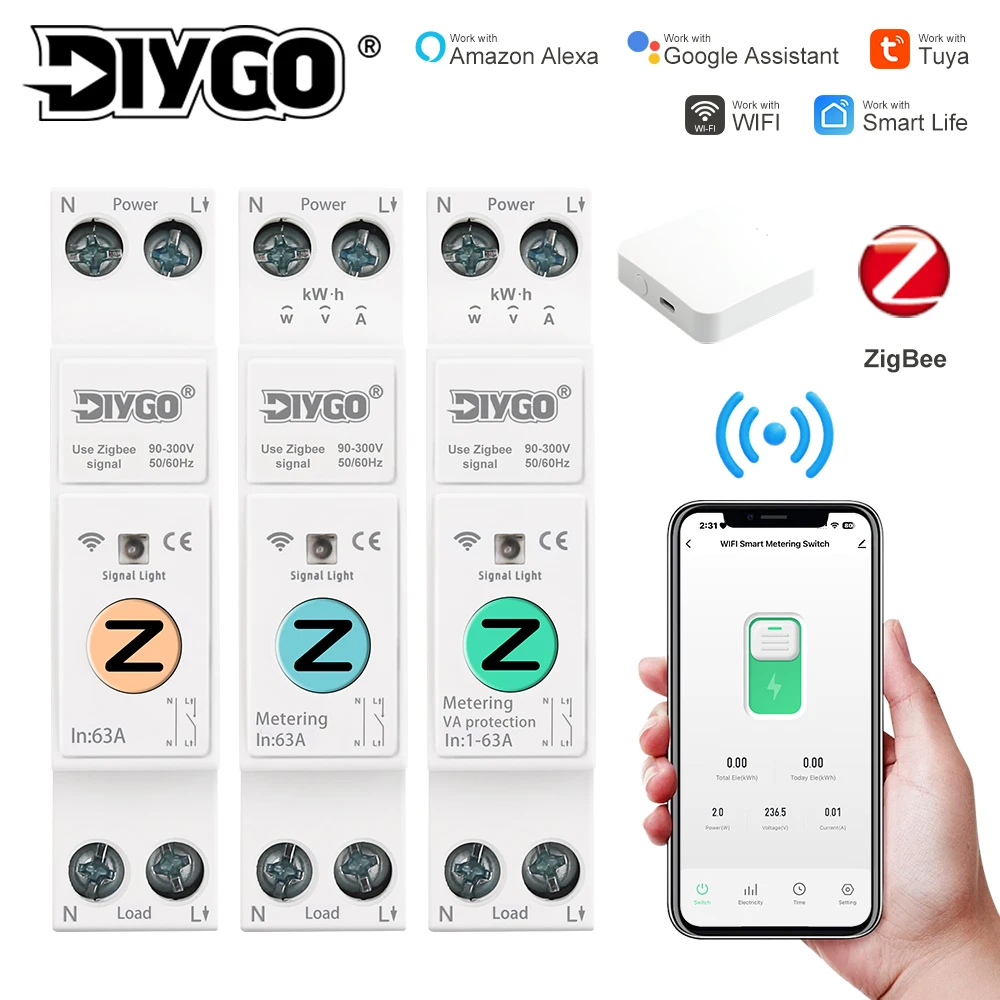DIY GO DGB-63Z умный автомат 63A WiFi
DIY GO DGB-63Z умный автомат 63A WiFi