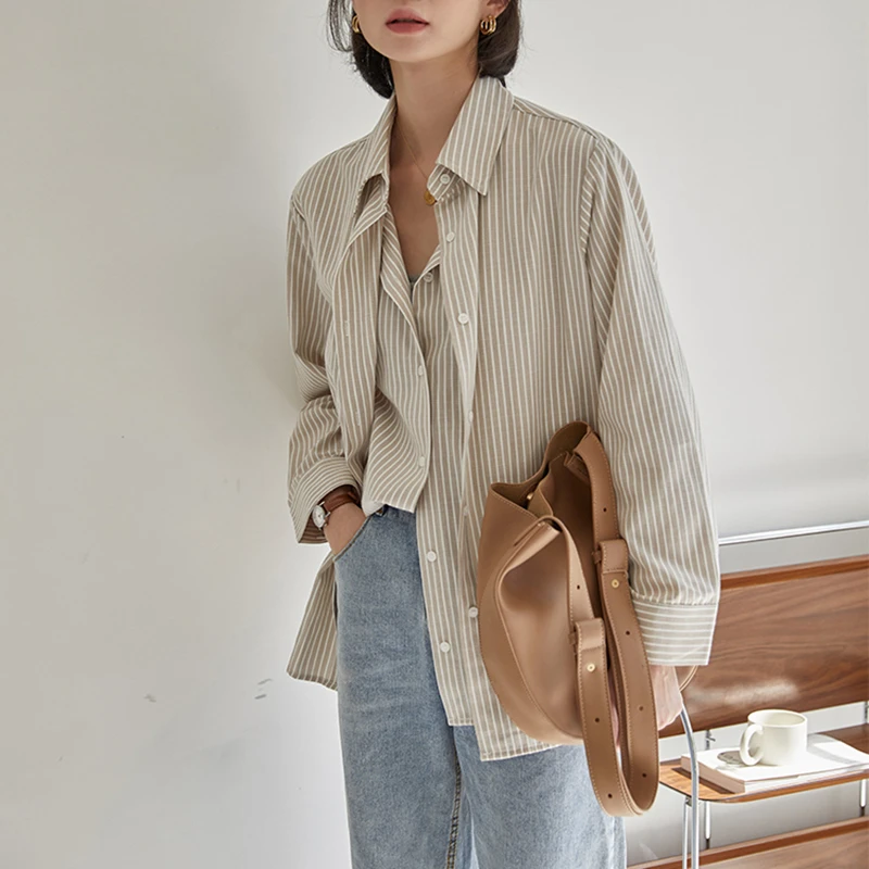 DAYIFUN Striped Shirt Women Casual Fresh High Quality Hot Korean Blouses Leisure Fashion Gentle OL All Match Chic Loose Shirts
DAYIFUN Striped Shirt Women Casual Fresh High Quality Hot Korean Blouses Leisure Fashion Gentle OL All Match Chic Loose Shirts