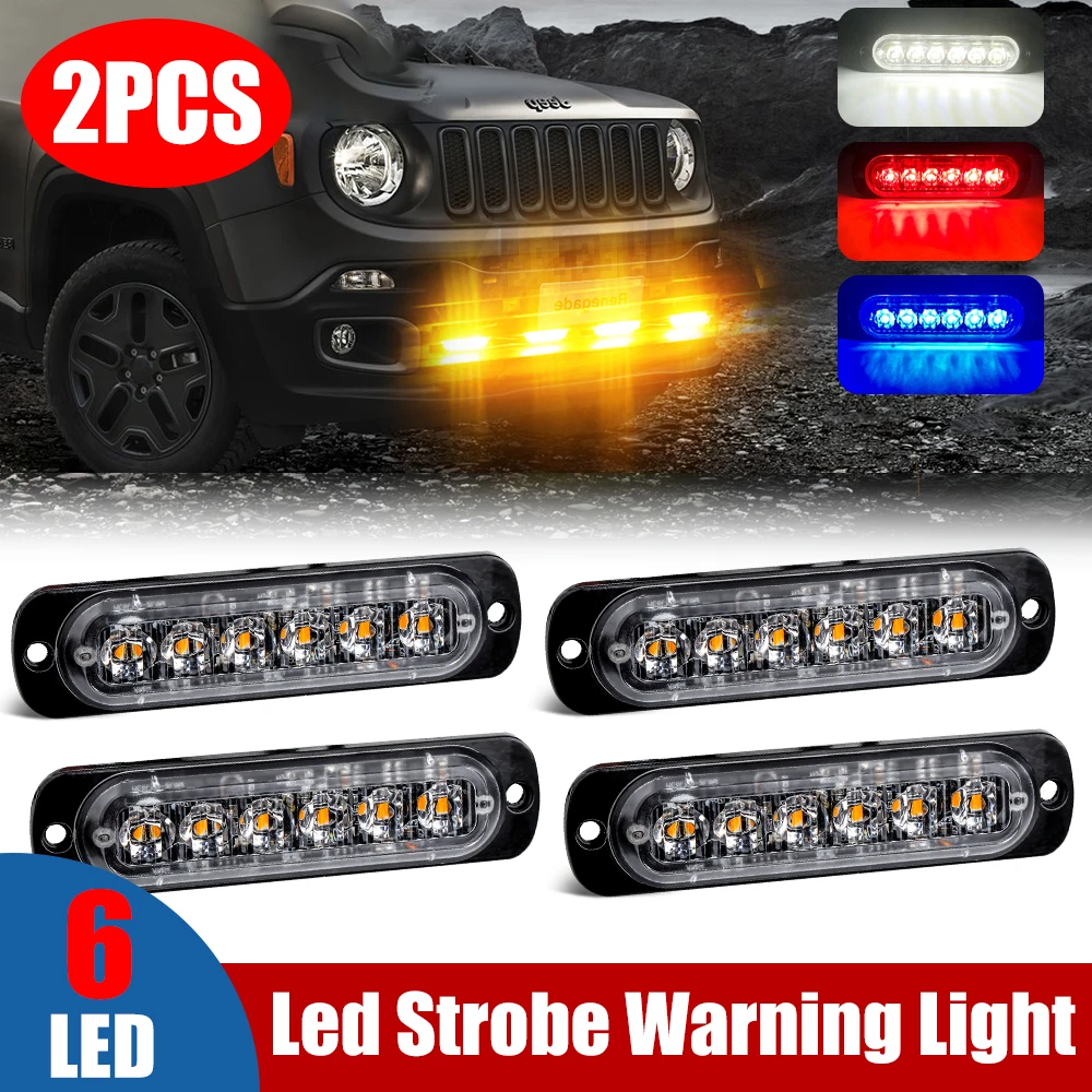2PCS 6LED Car Strobe Light Emergency Light Grill Breakdown Auto Flashing Car Truck Trailer Lamp Warning Light For SUV Motorcycle
2PCS 6LED Car Strobe Light Emergency Light Grill Breakdown Auto Flashing Car Truck Trailer Lamp Warning Light For SUV Motorcycle