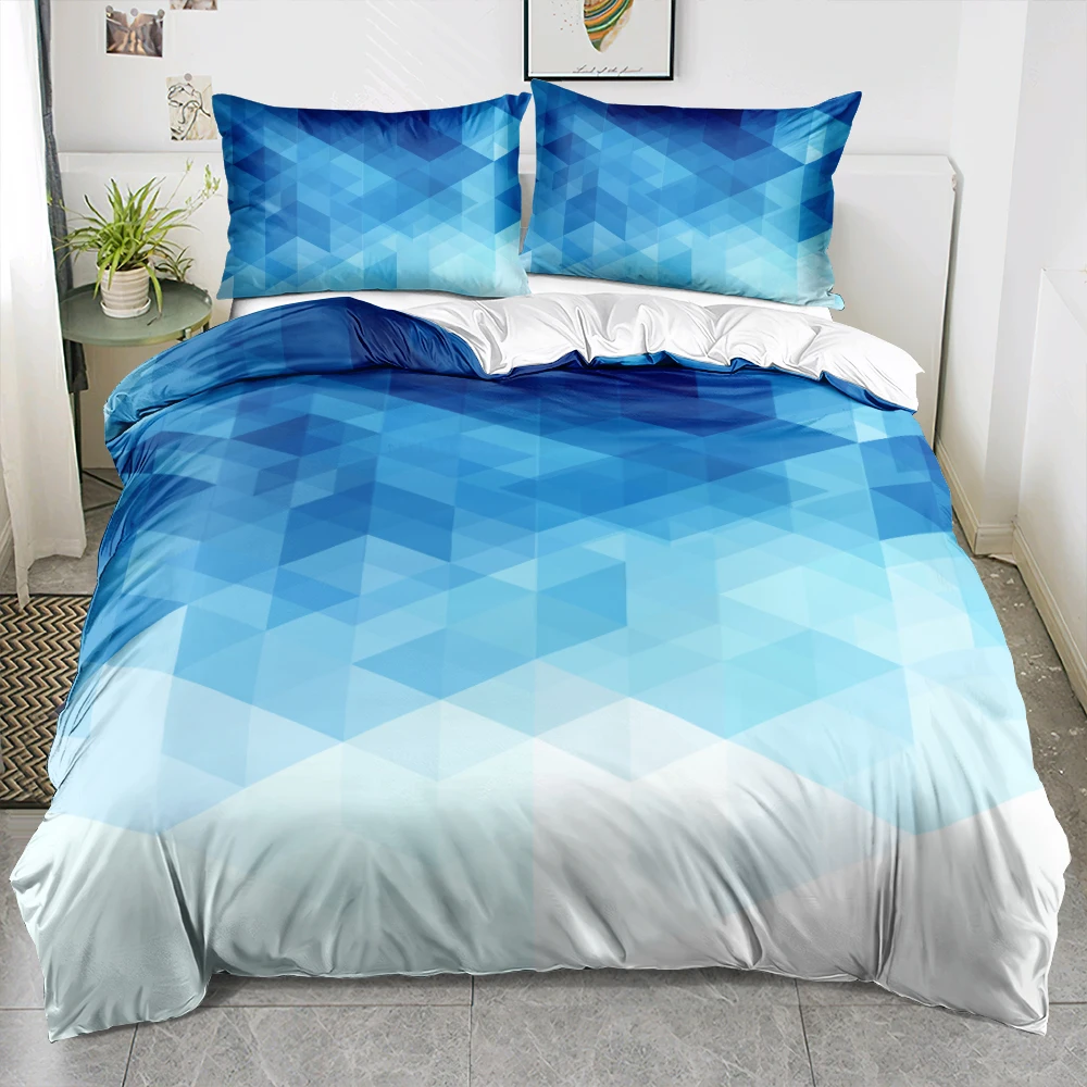 3D Design Custom Bedding Sets Geometry Gradient Blue Duvet Cover Quilt Shell Queen Size Pillow Shams Simple Bed Linen for Adult
3D Design Custom Bedding Sets Geometry Gradient Blue Duvet Cover Quilt Shell Queen Size Pillow Shams Simple Bed Linen for Adult
