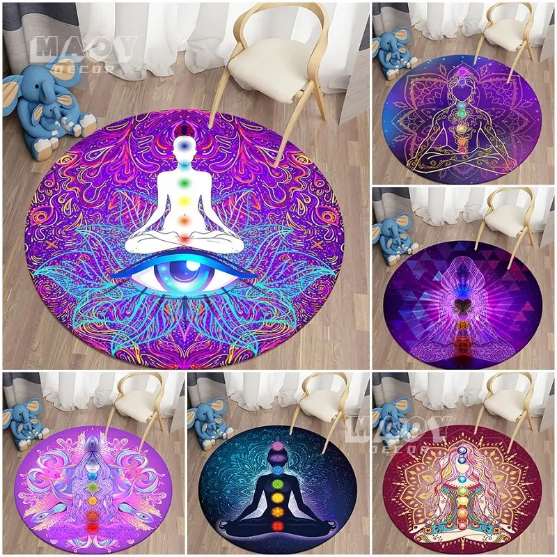 Mandalas Chakra Round Carpet Meditation Theme Home Carpets for Living Room Area Rugs Bedroom Floor Circle Mat Home Decoration
Mandalas Chakra Round Carpet Meditation Theme Home Carpets for Living Room Area Rugs Bedroom Floor Circle Mat Home Decoration