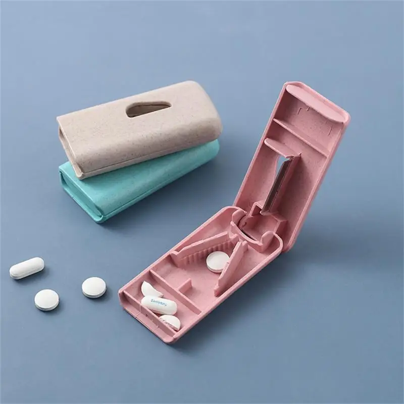 

Medicine Box Portable Pill Caplets Medicine Dose Tablet Cutter Splitter Divide Compartment Storage Box Home Medicine Case Boxes