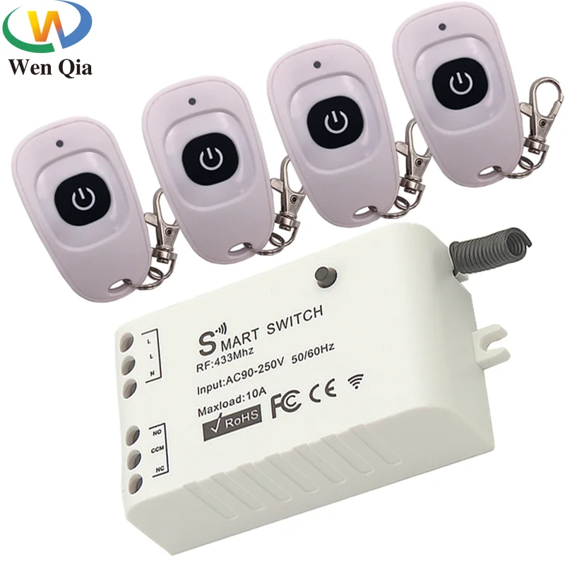 433Mhz Universal Wireless Remote Control Switch AC90V-250V 10Amp 1CH RF Relay Receiver Transmitter Module for LED/Light/fan lamp
433Mhz Universal Wireless Remote Control Switch AC90V-250V 10Amp 1CH RF Relay Receiver Transmitter Module for LED/Light/fan lamp
