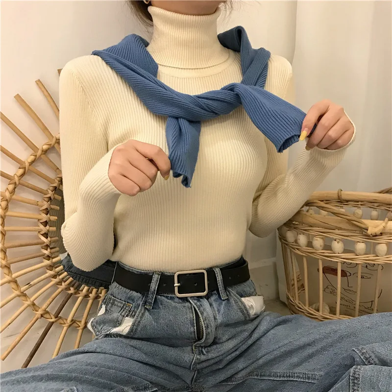 Autumn Winter Basic Turtleneck Sweaters for Women Knitted Ribbed Pullover Sweater Long Sleeve Casual Soft Warm Ribbed Pull Femme
Autumn Winter Basic Turtleneck Sweaters for Women Knitted Ribbed Pullover Sweater Long Sleeve Casual Soft Warm Ribbed Pull Femme