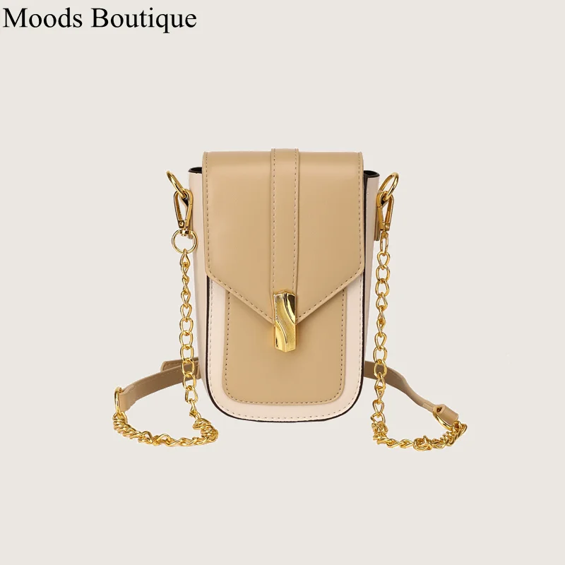 MOODS Crossbody Bags For Women 2023 Designer Phone Bag Luxury Branded Golden Chain Contrast Color Mini Cell phone Shoulder Pouch
MOODS Crossbody Bags For Women 2023 Designer Phone Bag Luxury Branded Golden Chain Contrast Color Mini Cell phone Shoulder Pouch