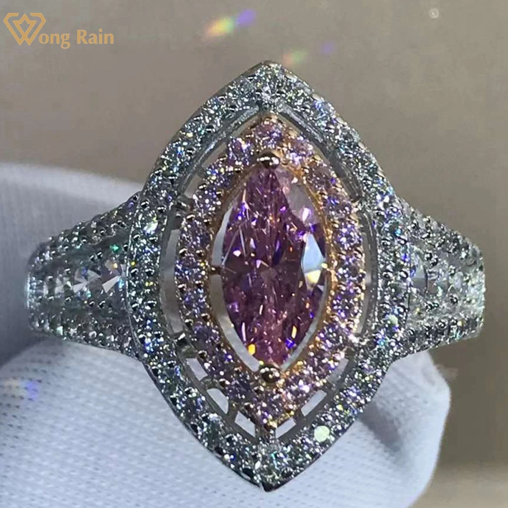 Wong Rain 100% 925 Sterling Silver VVS 3EX Marquise Cut Created Moissanite Gemstone Luxury Cocktail Ring For Women Fine Jewelry
Wong Rain 100% 925 Sterling Silver VVS 3EX Marquise Cut Created Moissanite Gemstone Luxury Cocktail Ring For Women Fine Jewelry