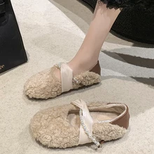 Shoes Woman Comfortable And Elegant Female Footwear Loafers Fur Autumn Round Toe Casual Sneaker Dress New Winter Fall Moccasin S