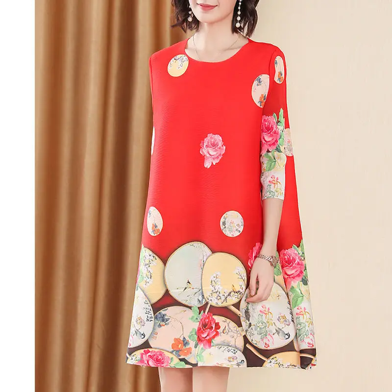 Western style Chinese style large size pleated dress 2021 spring and summer new fashion print loose slim dress
Western style Chinese style large size pleated dress 2021 spring and summer new fashion print loose slim dress