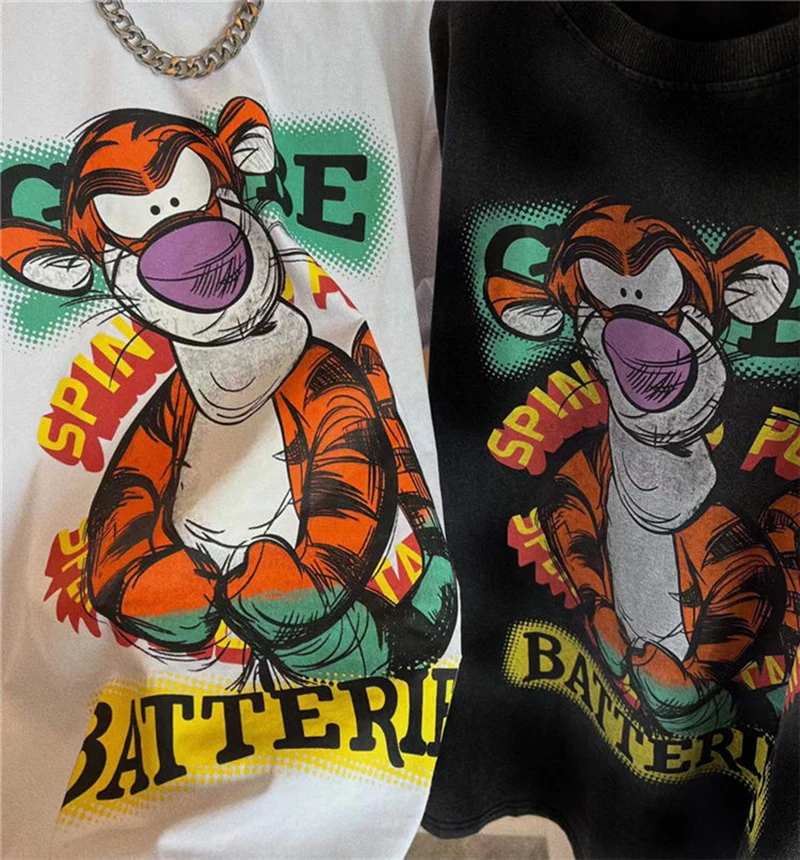 Disney Fashion Winnie the Pooh Tigger Cartoon Printed Short Sleeve T-Shirt Summer Harajuku Women's Crew Neck Pullover Top Women
Disney Fashion Winnie the Pooh Tigger Cartoon Printed Short Sleeve T-Shirt Summer Harajuku Women's Crew Neck Pullover Top Women