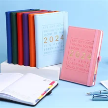 2024 Planner Notebook Agenda A5 Diary Journal Notepad 365 Days Schedule Organizer Daily Weekly Planner Office School Supplies