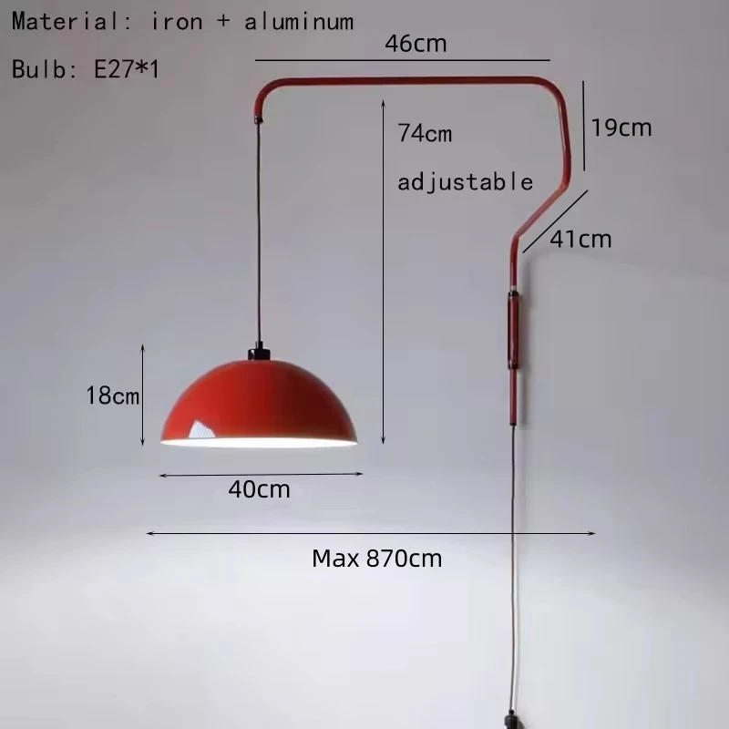 Винтажный красный металлический настенный светильник IWP
Винтажный красный металлический настенный светильник IWP