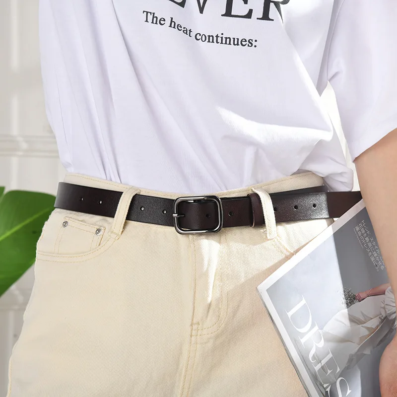 New Cowhide Women's Belt Simple and Fashionable Needle Buckle Belt Korean Luxury Wide Belt 
New Cowhide Women's Belt Simple and Fashionable Needle Buckle Belt Korean Luxury Wide Belt