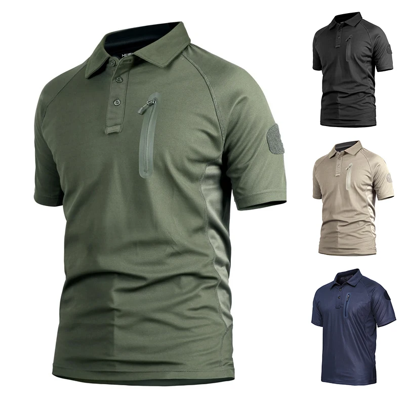 Men's Outdoor Tactical Button Lapel Short Sleeve Camouflage T-shirt Cycling Elastic Fit Fast Dry Wear-resistant Polo Shirt
Men's Outdoor Tactical Button Lapel Short Sleeve Camouflage T-shirt Cycling Elastic Fit Fast Dry Wear-resistant Polo Shirt