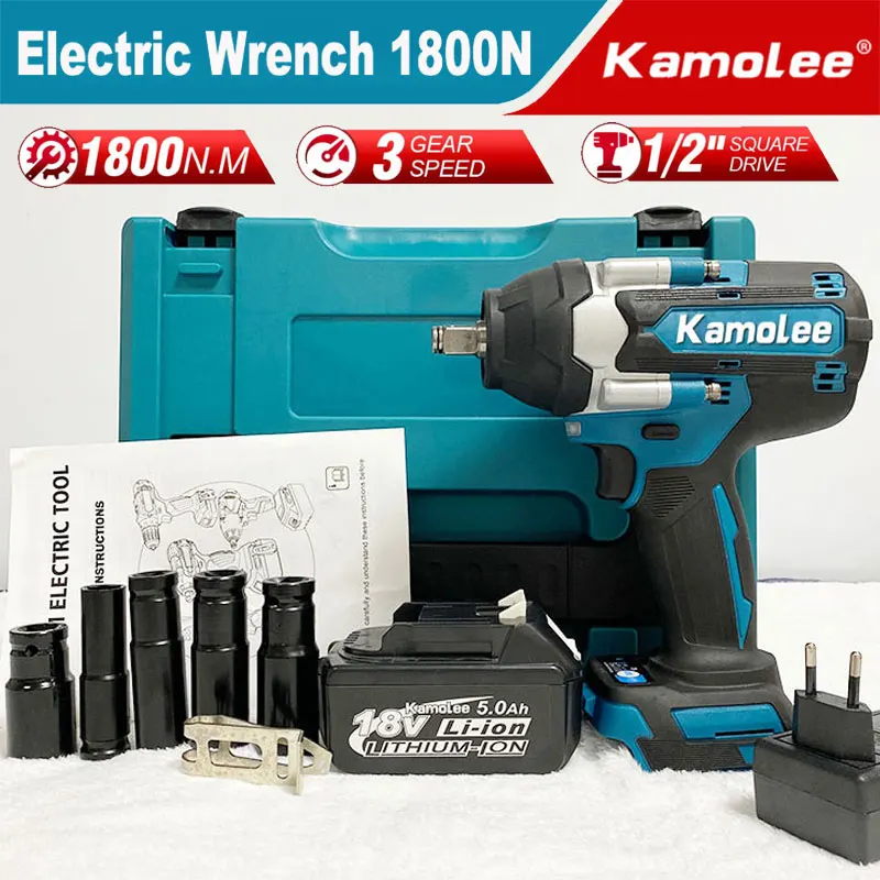 Kamolee Electric Impact Wrench 1800 N.m DTW700 The Plastic Box1/2 Inch Compatible with 18V Makita Battery.(Bolt Removal)
Kamolee Electric Impact Wrench 1800 N.m DTW700 The Plastic Box1/2 Inch Compatible with 18V Makita Battery.(Bolt Removal)