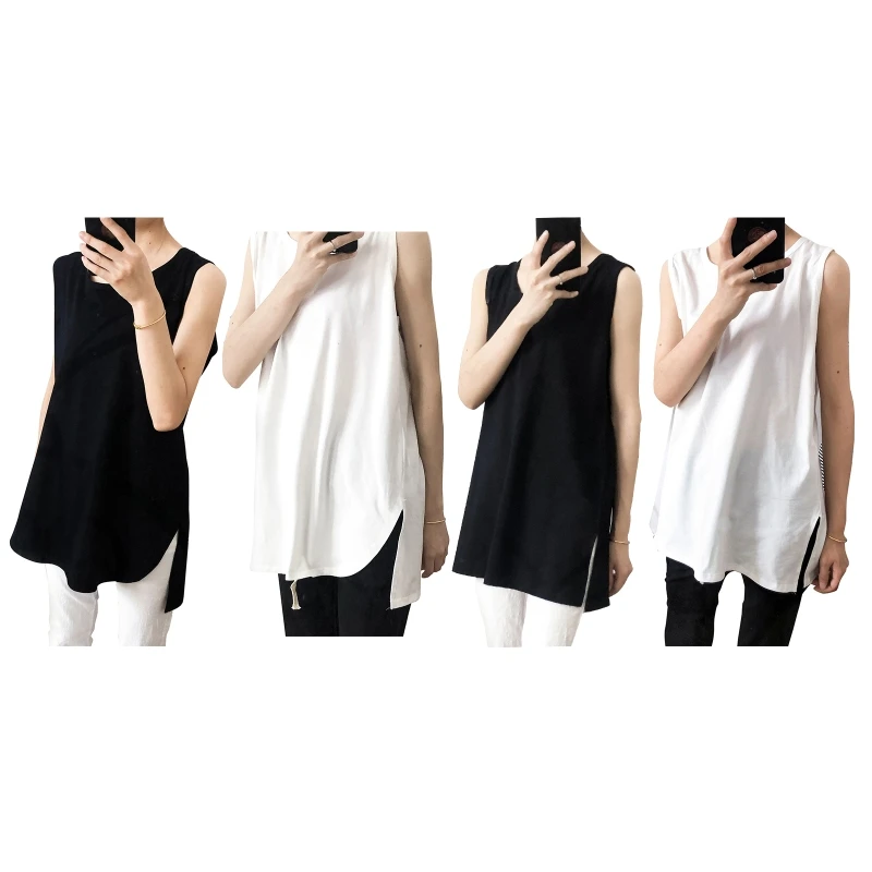Women Sleeveless O-Neck Long for Tank Top Solid Color Mid-Length Tunic Blouse Ve DropShip
Women Sleeveless O-Neck Long for Tank Top Solid Color Mid-Length Tunic Blouse Ve DropShip