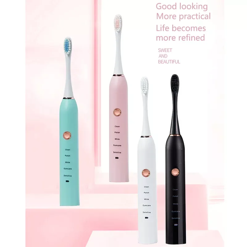 Electric Toothbrush Rechargeable Black White Sonic Teeth Brush Oral Hygiene IPX7 Waterproof with Replacement Brush Head Gift
Electric Toothbrush Rechargeable Black White Sonic Teeth Brush Oral Hygiene IPX7 Waterproof with Replacement Brush Head Gift