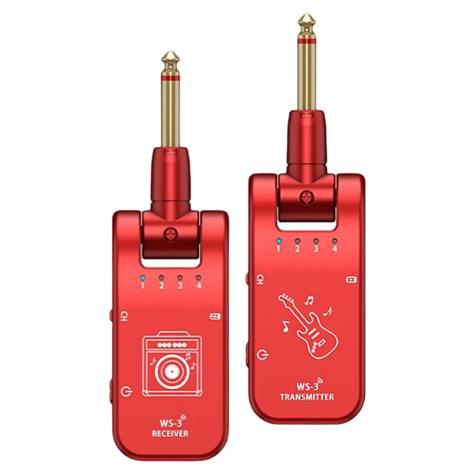 2.4G Wireless Guitar System Transmitter & Receiver Rechargeable 6.35mm Plug 4CH for Guitar Effect Pedal Electric Guitar Violin
2.4G Wireless Guitar System Transmitter & Receiver Rechargeable 6.35mm Plug 4CH for Guitar Effect Pedal Electric Guitar Violin