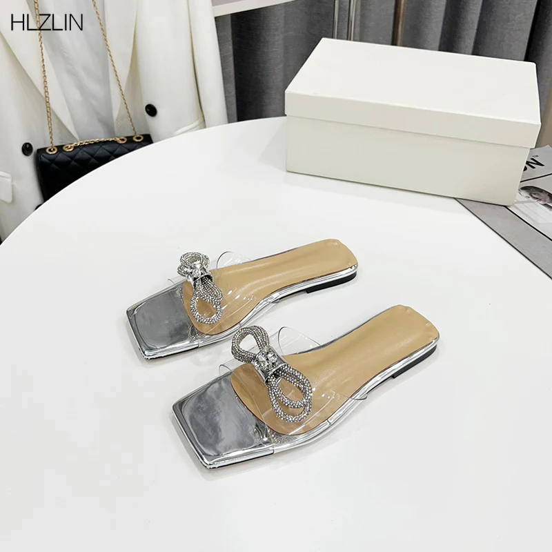 Green Crystal PVC Sheer Slippers Women's Flat Sandals Sexy Flat Party Shoes Crystal Bow Diamond Size 35-42
Green Crystal PVC Sheer Slippers Women's Flat Sandals Sexy Flat Party Shoes Crystal Bow Diamond Size 35-42