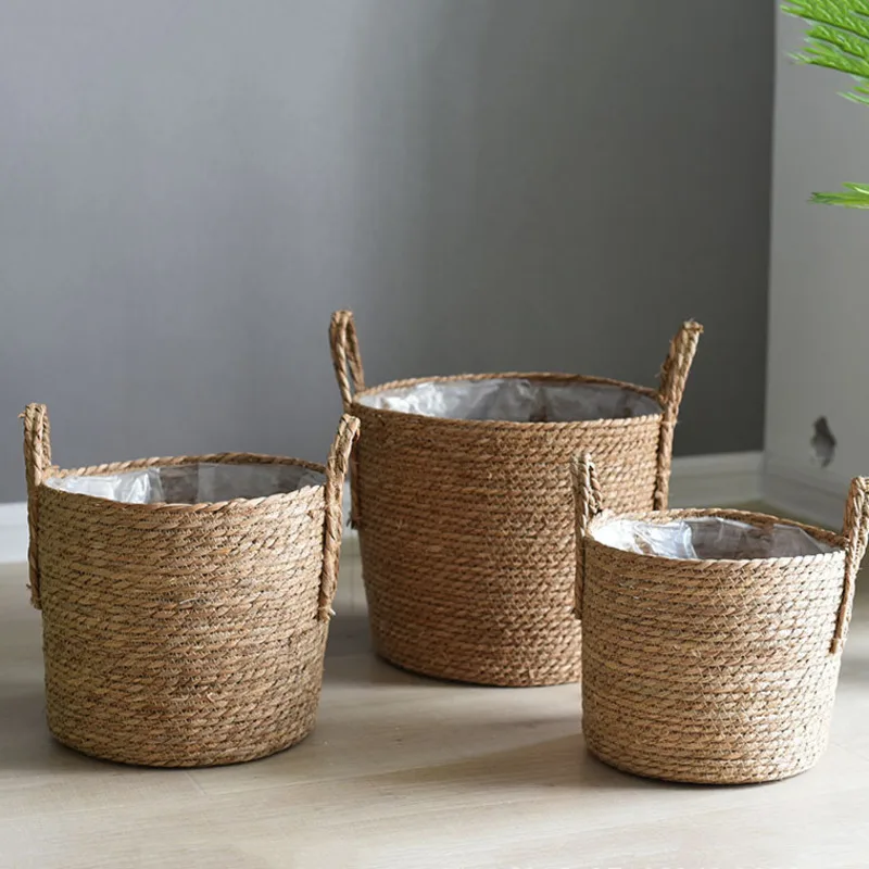 Nordic Simple Laundry Basket Seagrass Woven Storage Box Multifunctional Basket Children's Toys Both Sides Handle Plant Basket
Nordic Simple Laundry Basket Seagrass Woven Storage Box Multifunctional Basket Children's Toys Both Sides Handle Plant Basket