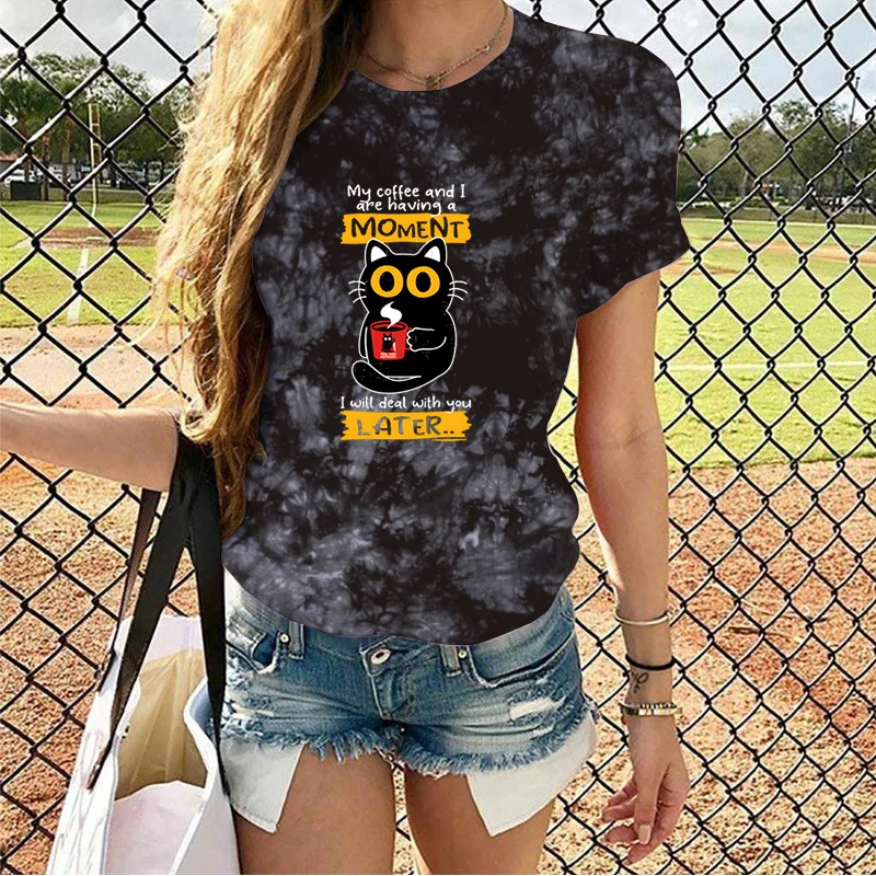 Kawaii Cat Tiedyed T-shirts for Lady Aesthetic T COFFEE MOMENT Kpop Style Tops Women Cute Tee Girls Fashion Vintage T Shirts
Kawaii Cat Tiedyed T-shirts for Lady Aesthetic T COFFEE MOMENT Kpop Style Tops Women Cute Tee Girls Fashion Vintage T Shirts