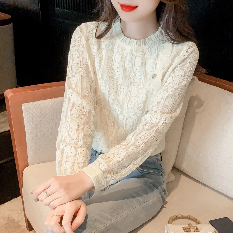 lace Woman shirts Summer 2023 Solid Blouses Slim Fit Long Sleeve New white top O-neck ladies Casual Clothing YCMYUNYAN
lace Woman shirts Summer 2023 Solid Blouses Slim Fit Long Sleeve New white top O-neck ladies Casual Clothing YCMYUNYAN