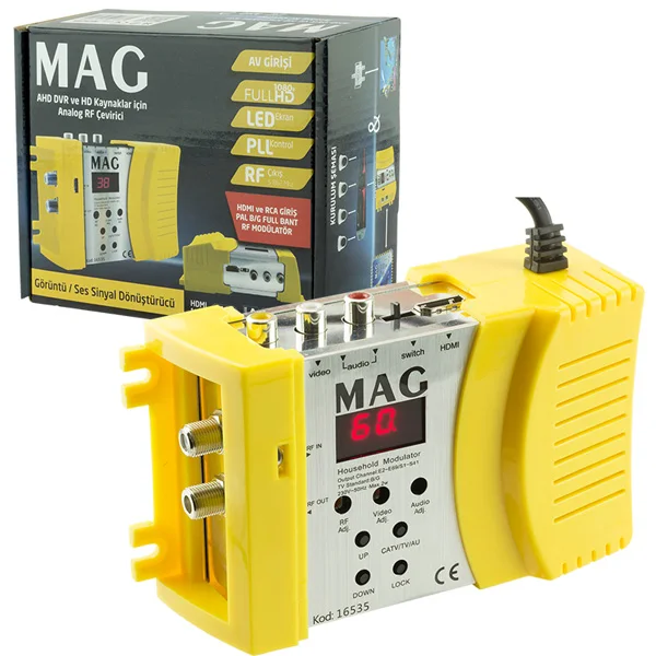 MAG MG-16535 HDMI AV input FULL BAND RF VHF UHF frequency HDMI compatible with HD modulator for digital RF VHF UHF frequency HDMI compatible
MAG MG-16535 HDMI AV input FULL BAND RF VHF UHF frequency HDMI compatible with HD modulator for digital RF VHF UHF frequency HDMI compatible