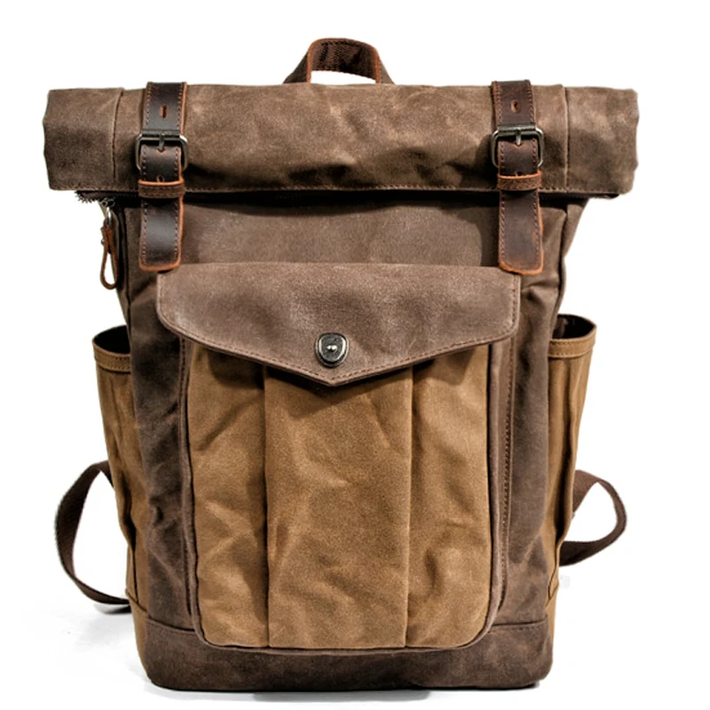Luxury Vintage Canvas Backpacks for Men Oil Wax Canvas Leather Travel Backpack Large Waterproof Daypacks Retro Bagpack
Luxury Vintage Canvas Backpacks for Men Oil Wax Canvas Leather Travel Backpack Large Waterproof Daypacks Retro Bagpack