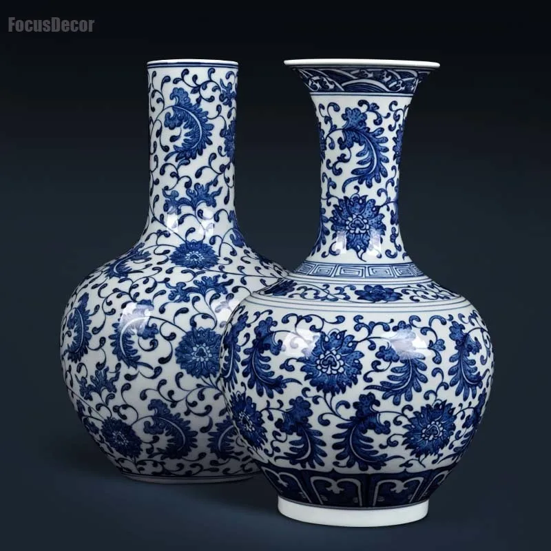 Jingdezhen Potteryhand Painted Porcelain Vase Ornaments Chinese-style Living Room Antique Blue and White Table Vase Large Flower
Jingdezhen Potteryhand Painted Porcelain Vase Ornaments Chinese-style Living Room Antique Blue and White Table Vase Large Flower