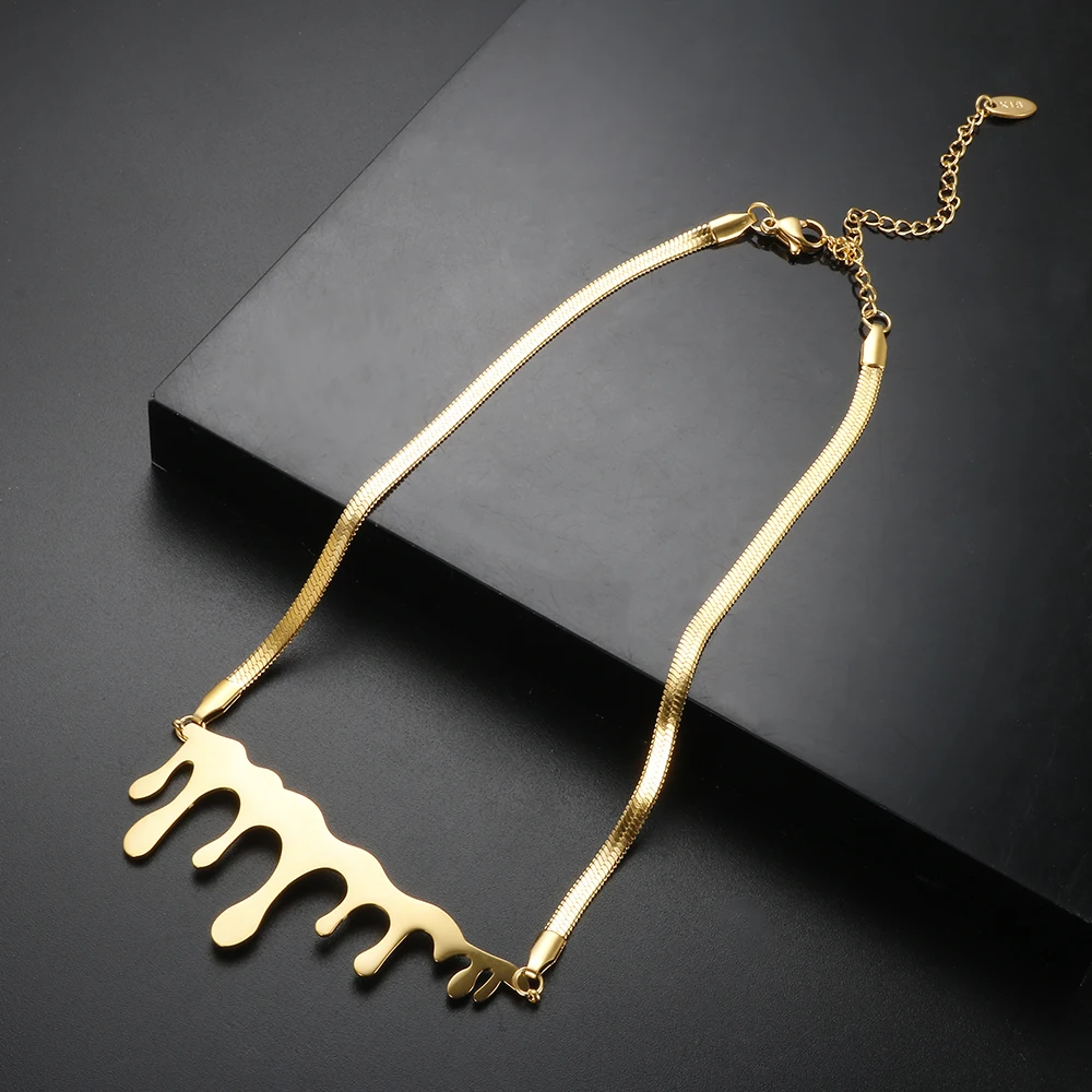 New Blade Chain Drop Shape Charm Necklace 316L Stainless Steel Gold Color Geometric Choker Necklace For Women Fashion Jewelry
New Blade Chain Drop Shape Charm Necklace 316L Stainless Steel Gold Color Geometric Choker Necklace For Women Fashion Jewelry