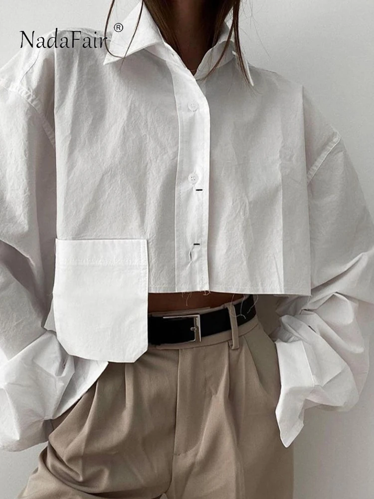 Nadafair Long Sleeve Cropped Blouse Chic Women Casual Streetwear Autumn 2022 White Pocket Y2K Shirts Office Lady Loose
Nadafair Long Sleeve Cropped Blouse Chic Women Casual Streetwear Autumn 2022 White Pocket Y2K Shirts Office Lady Loose