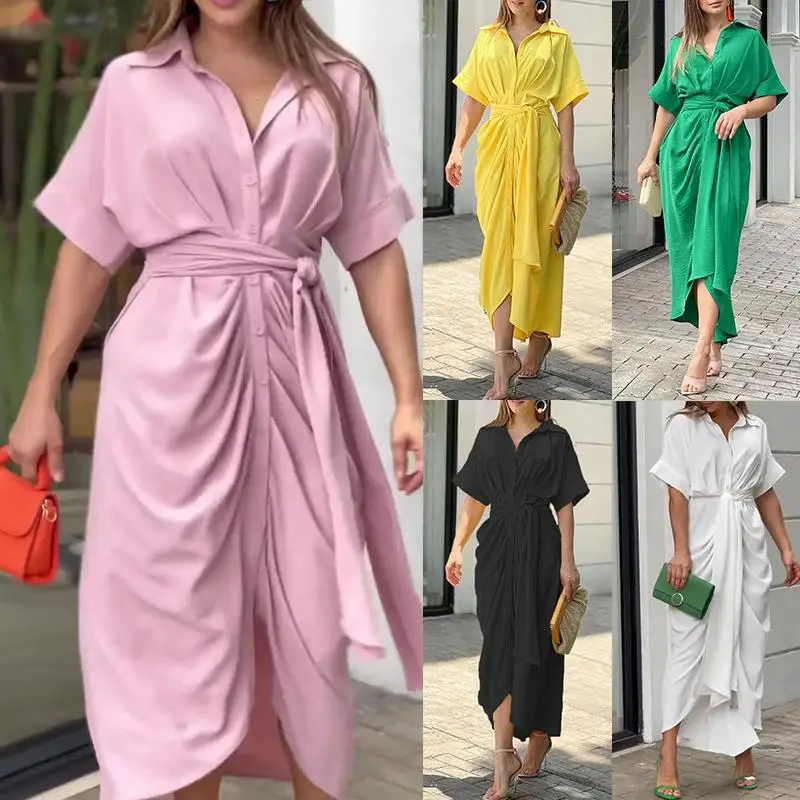 Dresses for Women Elegant Temperament Loose Casual Fashion Solid Color Dress Europe and America Women's Clothing
Dresses for Women Elegant Temperament Loose Casual Fashion Solid Color Dress Europe and America Women's Clothing