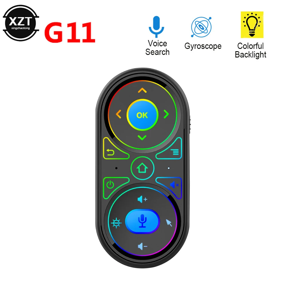 New G11 Air Mouse Universal Remote Control Google Smart Voice Control 2.4G Gyroscope RGB Backlit Wilress Set Top Box Remote
New G11 Air Mouse Universal Remote Control Google Smart Voice Control 2.4G Gyroscope RGB Backlit Wilress Set Top Box Remote